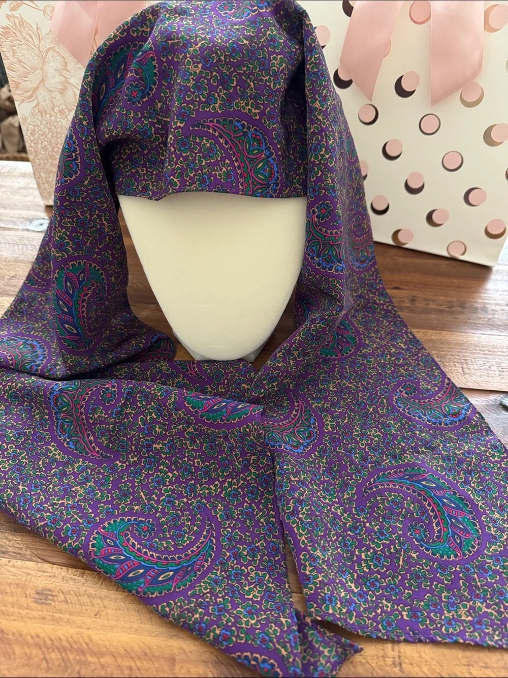 Purple Paisley Silk Scarf - Women Accessories